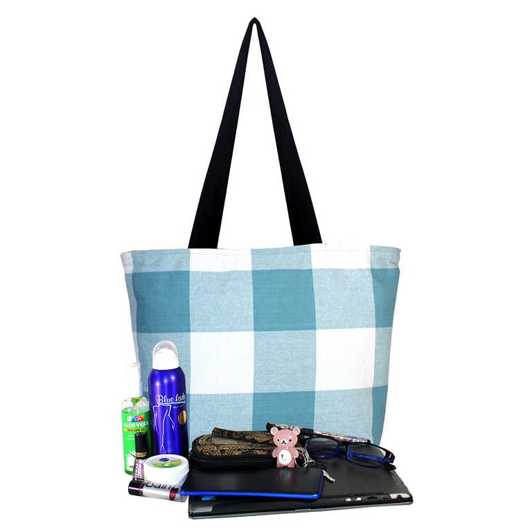Women Cotton Square Pattern Tote Bag (Size 14″) – Chris Crafts