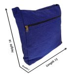 Navy Blue Cotton Jhola Bag (Unisex, Size 15″)