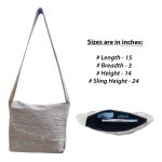 Off White Texture Cotton Jhola Bag (Unisex, Size 15″)