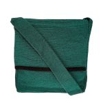 Green Cotton Sling Bag (Unisex, Size 12″)