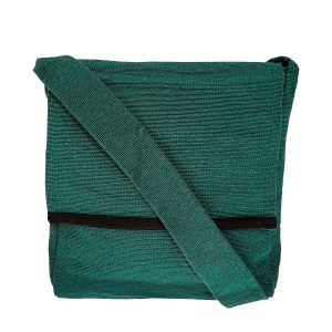 Green Cotton Sling Bag (Unisex, Size 12″)