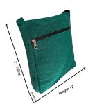 Green Cotton Sling Bag (Unisex, Size 12″)