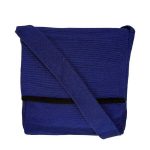 Navy Blue Cotton Sling Bag (Unisex, Size 12″)