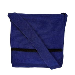 Navy Blue Cotton Sling Bag (Unisex, Size 12″)