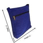 Navy Blue Cotton Sling Bag (Unisex, Size 12″)