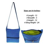 Royal Blue Cotton Sling Bag (Unisex, Size 12″)