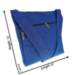Royal Blue Cotton Sling Bag (Unisex, Size 12″)