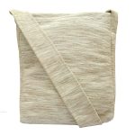 White Texture Shoulder Bag (Unisex, Size 12″)