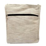 White Texture Shoulder Bag (Unisex, Size 12″)